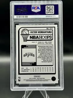 2023-24 Panini NBA Hoops - Rookies Victor Wembanyama #277 (RC) PSA 10 - Image 2