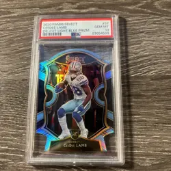 2020 Panini Select Ceedee Lamb Die-Cut Light Blue Prizm Gem My Psa 10 Rc - Image 1