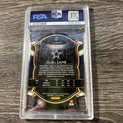 2020 Panini Select Ceedee Lamb Die-Cut Light Blue Prizm Gem My Psa 10 Rc - Image 2