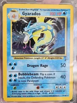 Pokemon TCG Gyarados Base Set 2 Holo Unlimited Rare Card 7/130 LP Condition - Image 1
