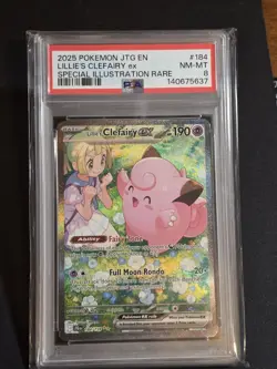 2025 POKEMON JTG SPECIAL ILLUSTRATION RARE #184 LILLIE'S CLEFAIRY EX PSA 8 - Image 1