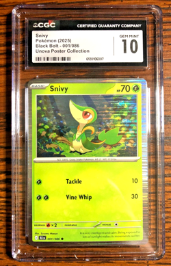 Snivy Tinsel Holo Promo #001|CGC GEM MINT 10|Unova Poster Collection|Pokemon TCG - Image 1