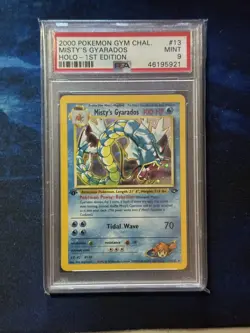 PSA 9 Misty's Gyarados 1st Edition Holo 13/132 Gym Challenge 2000 Pokemon - Image 1