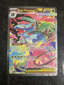 Pokemon Mega Evolution Mega Venusaur EX 177/132 Special Illustration Rare SIR - Image 1