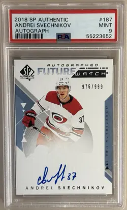 Andrei Svechnikov 2018 PSA Graded Rookie Lot FWA Young Guns OPC Platinum Rainbow - Image 3