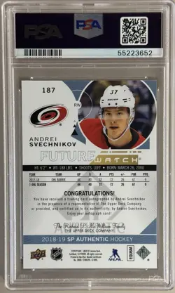 Andrei Svechnikov 2018 PSA Graded Rookie Lot FWA Young Guns OPC Platinum Rainbow - Image 4