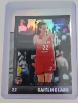 2025 Panini Caitlin Clark Chronicled Double Double #33 Silver Holo Foil NM - Image 4