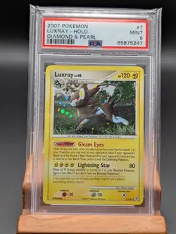2007 Pokemon Diamond & Pearl Base Luxray Holo #7 PSA Mint 9 - Image 1
