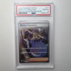 2024 POKEMON TEF EN-TEMPORAL FORCES #211 MORTY'S CONVICTION PSA 10 - Image 1