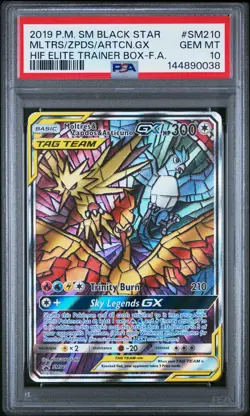 2019 POKEMON SM BLACK STAR PROMO FULL ART/MOLTRES & ZAPDOS & ARTICUNO GX PSA 10 - Image 1