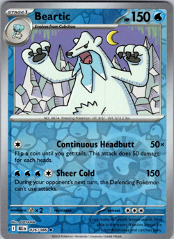 Beartic 026/086 Reverse Holo White Flare/Black Bolt English Pokemon Card - Image 1