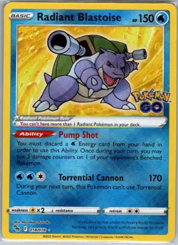 Radiant Blastoise 018/078 Pokemon GO - Pokemon Card - NM - Image 1