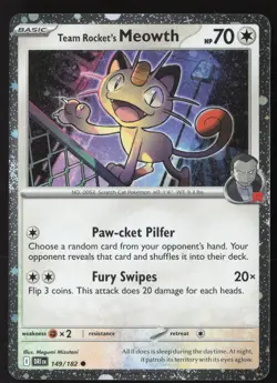 Miscellaneous Cards & Products #149/182 Team Rocket's Meowth (Cosmos Holo) - Image 1