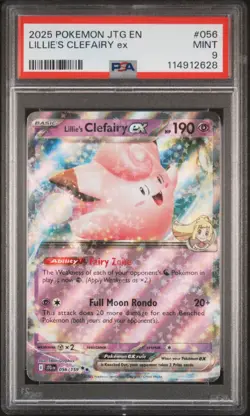 2025 POKEMON JTG EN-JOURNEY TOGETHER #056 LILLIE'S CLEFAIRY EX PSA 9 - Image 1