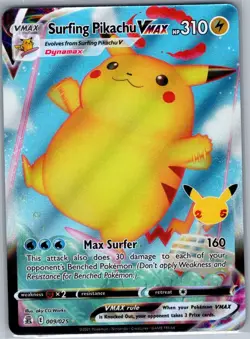 Surfing Pikachu VMAX 009/025 Celebrations - Pokemon Card - NM - Image 1
