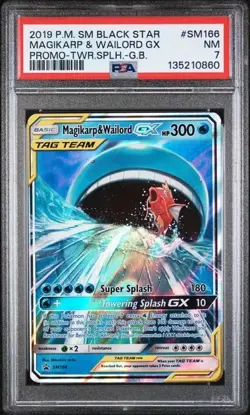 2019 POKEMON BLACK STAR PROMO MAGIKARP & WAILORD GX #SM166 PSA 7 NM - Image 1