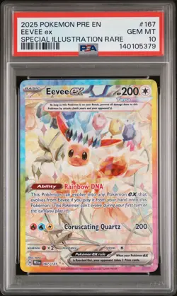 2025 POKEMON PRE EN-PRISMATIC EVOLUTIONS #167 EEVEE EX PSA 10 - Image 1