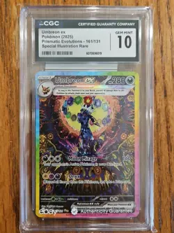 2025 Pokemon Umbreon ex 161/131 SIR Prismatic Evolutions Gem Mint CGC 10 PSA - Image 1