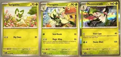 Pokemon TCG Paldea Evolved Grass Mixed Lot 3 Sprigatito Floragato Meowscarada - Image 1