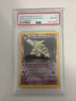 2000s Pokemon Team Rocket 1st Edition Holo Dark Alakazam #1 - Image 1
