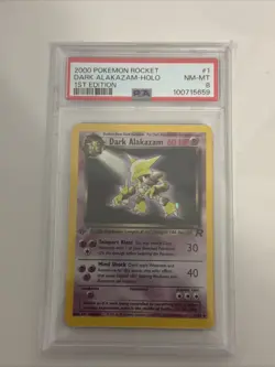 2000s Pokemon Team Rocket 1st Edition Holo Dark Alakazam #1 - Image 3