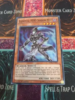 Yugioh Elemental Hero Shadow Mist SDHS-EN001 Super Rare 1st Edition Near Mint - Image 1