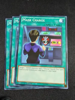 Yugioh - 3x Mask Charge SDHS-EN021 1st Common NM - Image 1