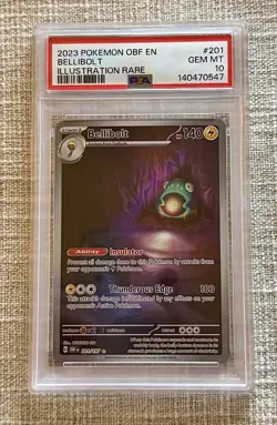 2023 POKEMON OBF EN-OBSIDIAN FLAMES ILLUSTRATION RARE #201 BELLIBOLT PSA 10 - Image 1
