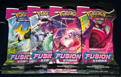 Pokemon Sword & Shield - Fusion Strike Sleeved Booster Pack Art Set of 4 Sealed - Image 1