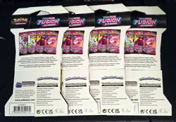 Pokemon Sword & Shield - Fusion Strike Sleeved Booster Pack Art Set of 4 Sealed - Image 2