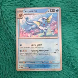 Pokemon Vaporeon 022/131 Sv: Prismatic Evolutions Master Ball Pattern Holo Rare - Image 1