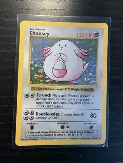 Chansey [Shadowless] 3/102 Pokemon Base Set Holo {RARE} - Image 1