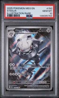 2025 POKEMON MEG EN-MEGA EVOLUTION ILLUSTRATION RARE #150 STEELIX PSA 10 - Image 1