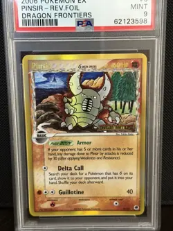 2006 POKEMON EX DRAGON FRONTIERS #9 PINSIR-REVERSE FOIL PSA 9 - Image 1