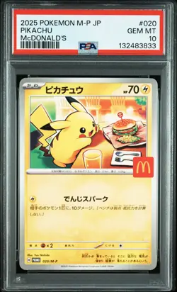 2025 POKEMON JAPANESE M-P PROMO MCDONALD'S #020 PIKACHU PSA 10 - Image 1