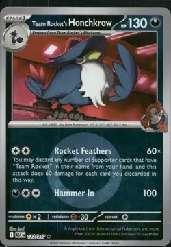 Team Rocket's Honchkrow (Energy Symbol) 127/217 Ascended Heroes Reverse Holo NM - Image 1