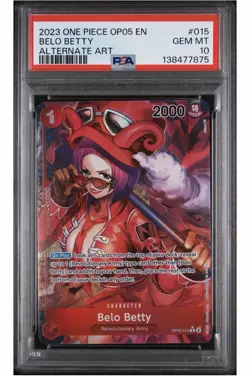 Belo Betty PSA 10 OP05-015 Alt Art One Piece CCG Awakening New Era English - Image 1