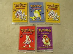 Pokemon TCG Base Set 2 Booster Pack Original Packaging Lot Of 5 (No Cards) - Image 1
