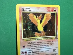 Pokemon 1999 Moltres Fossil Holo Card Unlimited 12/62 Rare WOTC - Image 4