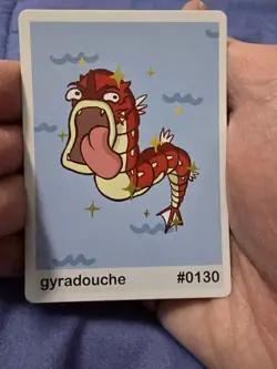 Pokemon Fan Art Card Pookiemoot Gyradouche Gyarados #0130 Derp - Image 1