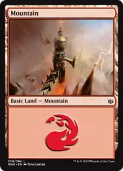 1x Mountain (259/264) - Foil MTG War Of The Spark NM Magic Foil - Image 1