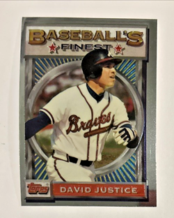 David Justice 1993 Topps Finest #1 MLB Baseball Insert Card Atlanta Braves - Image 2