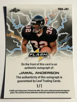 2025 Leaf Flash Football JAMAL ANDERSON Atlanta Falcons Autograph Auto 1/1 - Image 2
