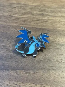 Official Nintendo Pokemon TCG 2014 Mega Charizard X Blue Enamel Collectors Pin - Image 1