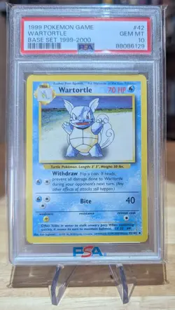 1999 Pokemon Base Set Unlimited Wartortle #42 PSA 10 GEM MINT - Image 1