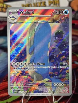 Wailord 162/159 SV09 Illustration Rare Full Art 240 HP Hydro Pump Pokemon TCG - Image 1