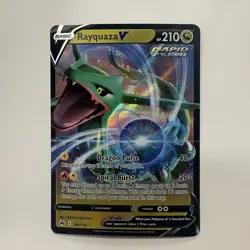 Pokemon Rayquaza V Ultra Rare 100/159 Obsidian Flames Holo Rapid Strike 210HP - Image 1
