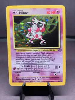 Pokemon TCG Mr. Mime 6/64 Holo Rare Jungle Set WOTC 1999 VTG - Image 1