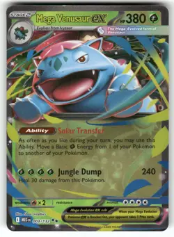 POKEMON MEGA VENUSAUR EX 003/132 DOUBLE RARE MEGA EVOLUTION HOLO NM - Image 1