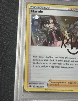 2021 Pokemon Marnie Holo SWIRL 120 Promo PSA 9 Premium Trainer Collection - Image 2